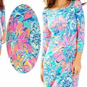 Lilly Pulitzer Sophie Dress Seaside Aqua Breezy Ba